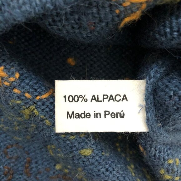 Premium Alpaca Crewneck Sweater Size Small 100% Alpaca Blue Pullover Knit Top - Picture 10 of 11